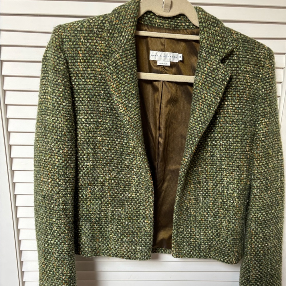 Garfield and Mark’s Vintage Green Tweed Blazer Size O